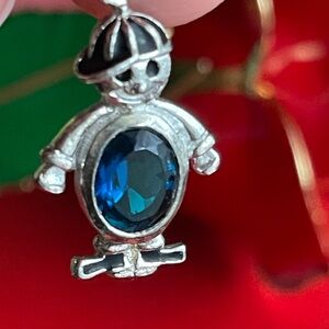 925 Silver Pendant,Charming Silver Pendant with Deep Blue Accent.